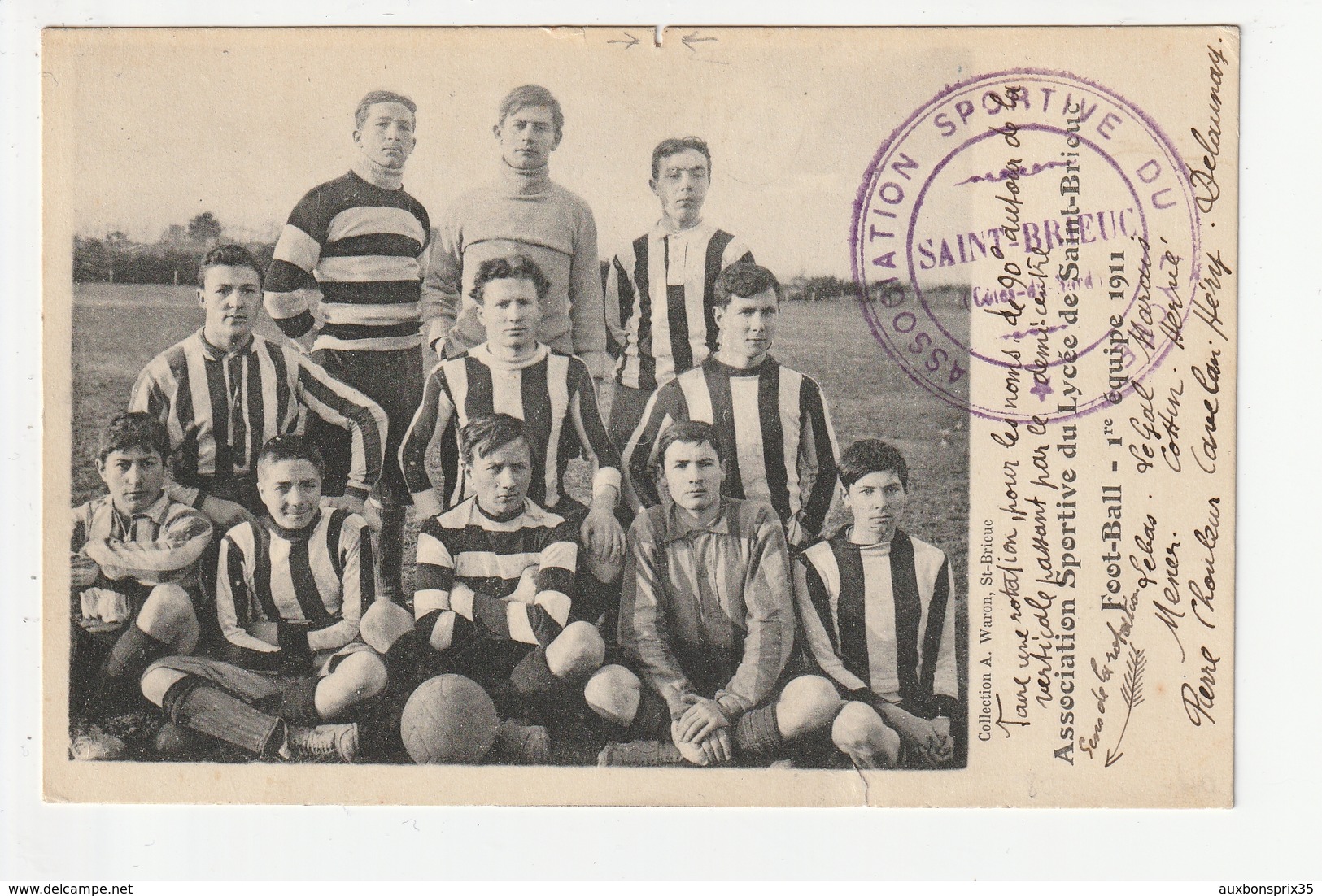 SAINT BRIEUC - ASSOCIATION SPORTTIVE DU LYCEE DE ST BRIEUC - FOOTBALL 1ére EQUIPE 1911 - 22 - Saint-Brieuc