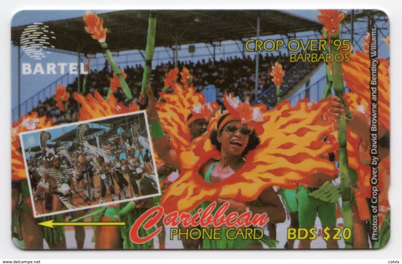 BARBADES CARAIBES MV Cards BAR-87A  20B$ CN 87CBDA CROP OVER 95 - Barbados