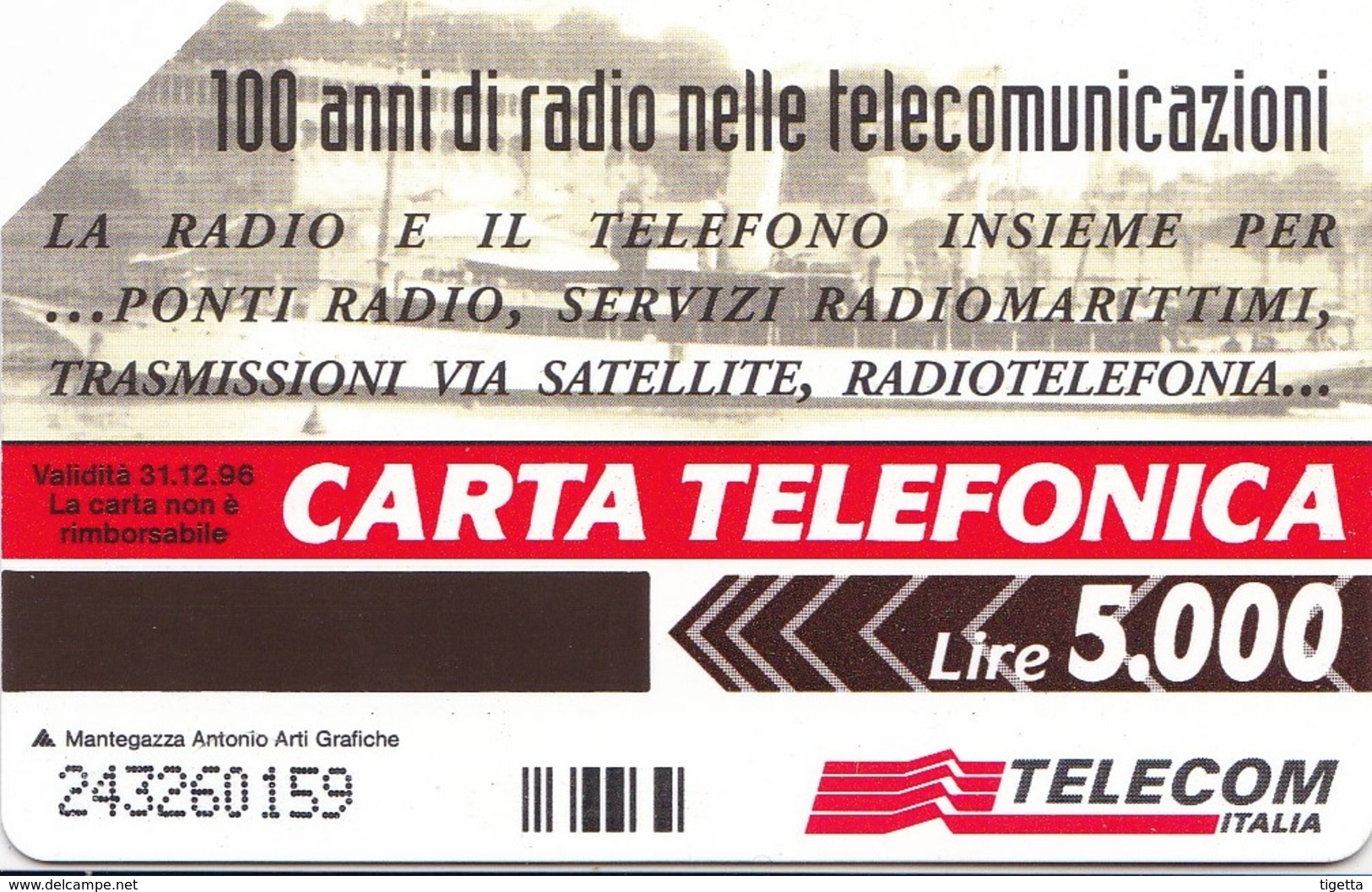 SCHEDA TELEFONICA  CENTENARIO DELLA RADIO MARCONI  SCADENZA 31/12/1996 USATA - Public Special Or Commemorative