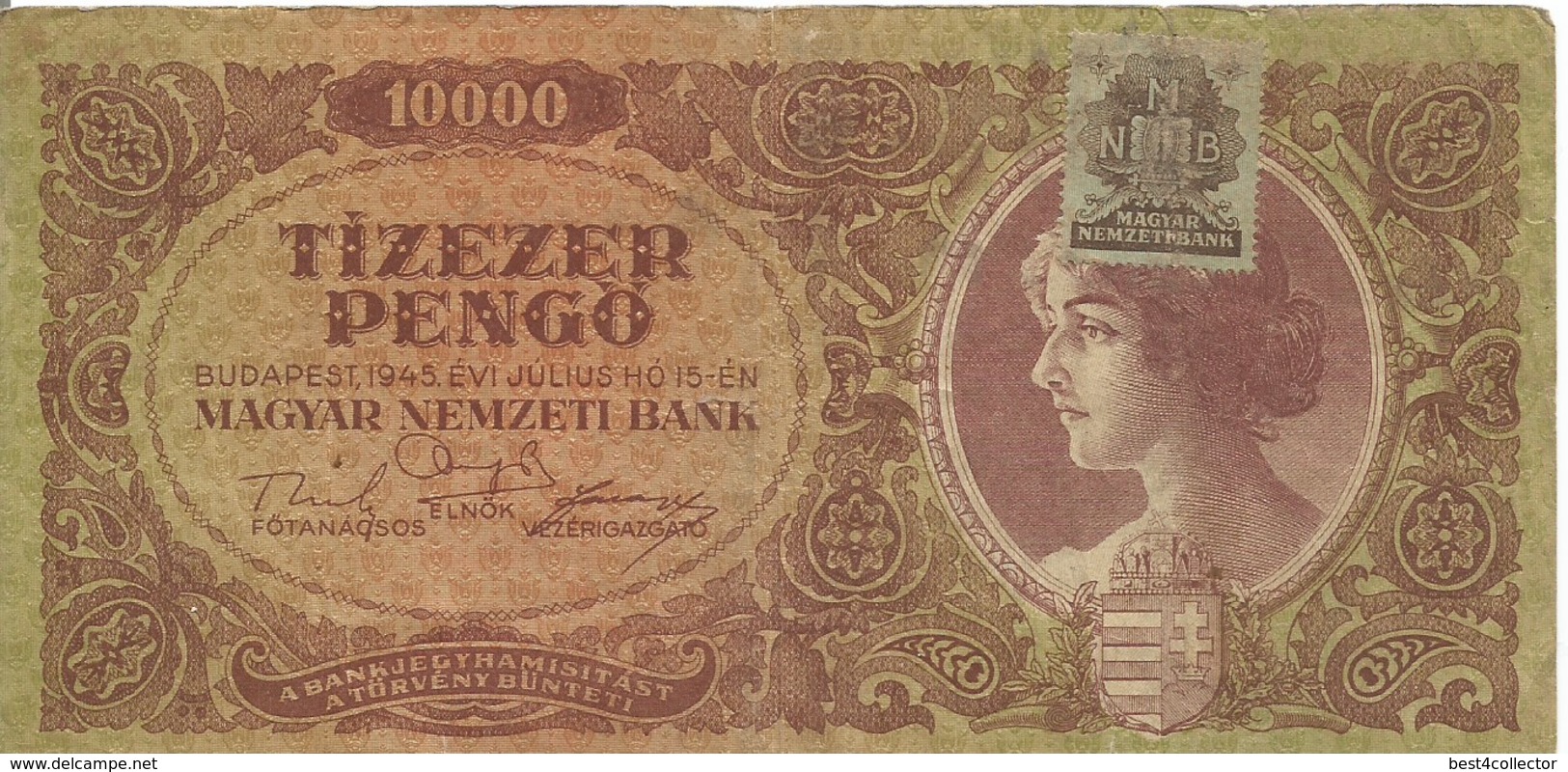 Ungheria Tizezer Pengö  1945 Bank Note - Hungary