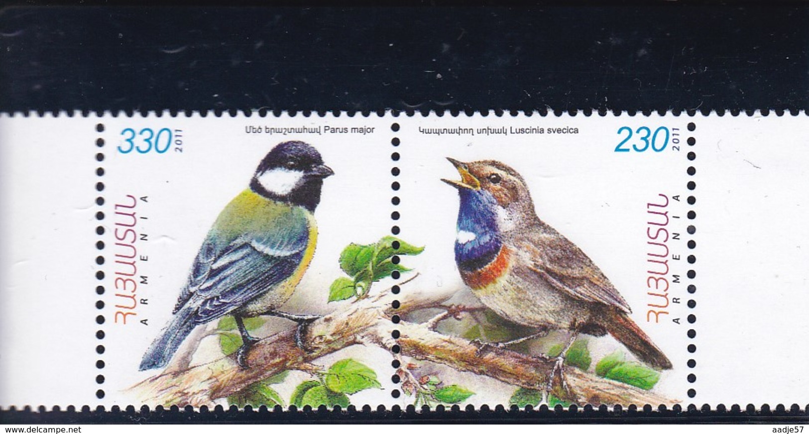 Armenia MNH** 2011 Mi 753-754Zd Flora And Fauna Of Armenia. Birds. Pair - Moineaux