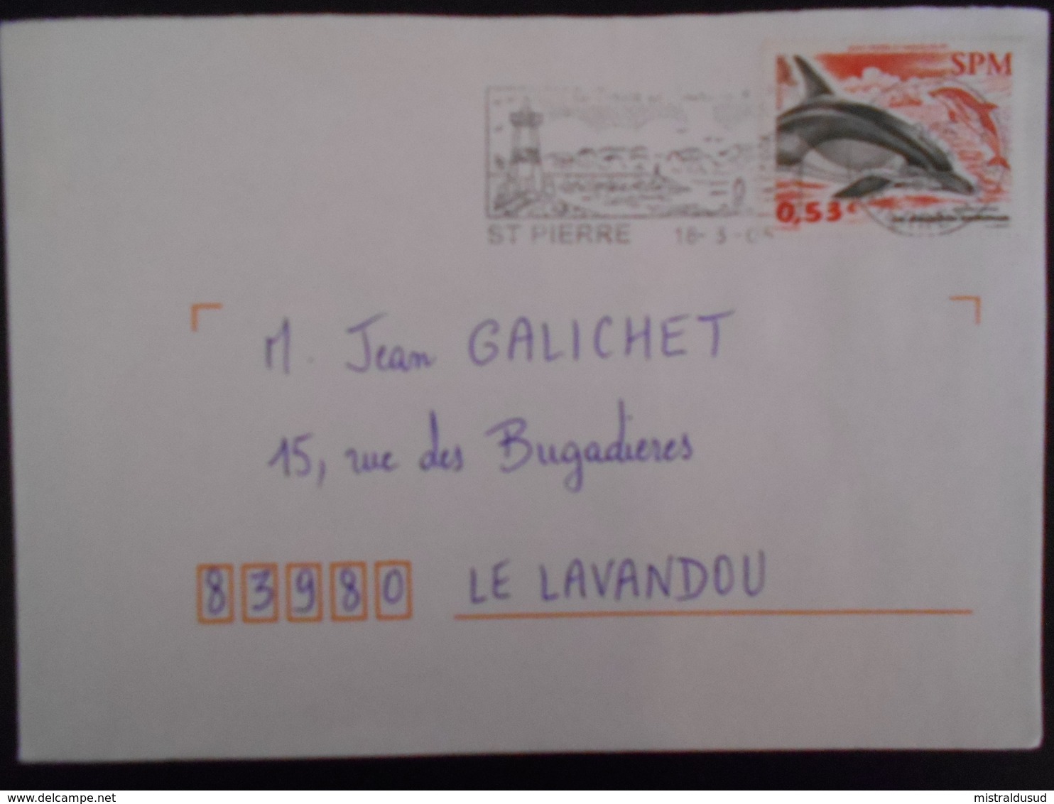 Saint Pierre Et Miquelon , Lettre De 2005 Pour Le Lavandou - Brieven En Documenten