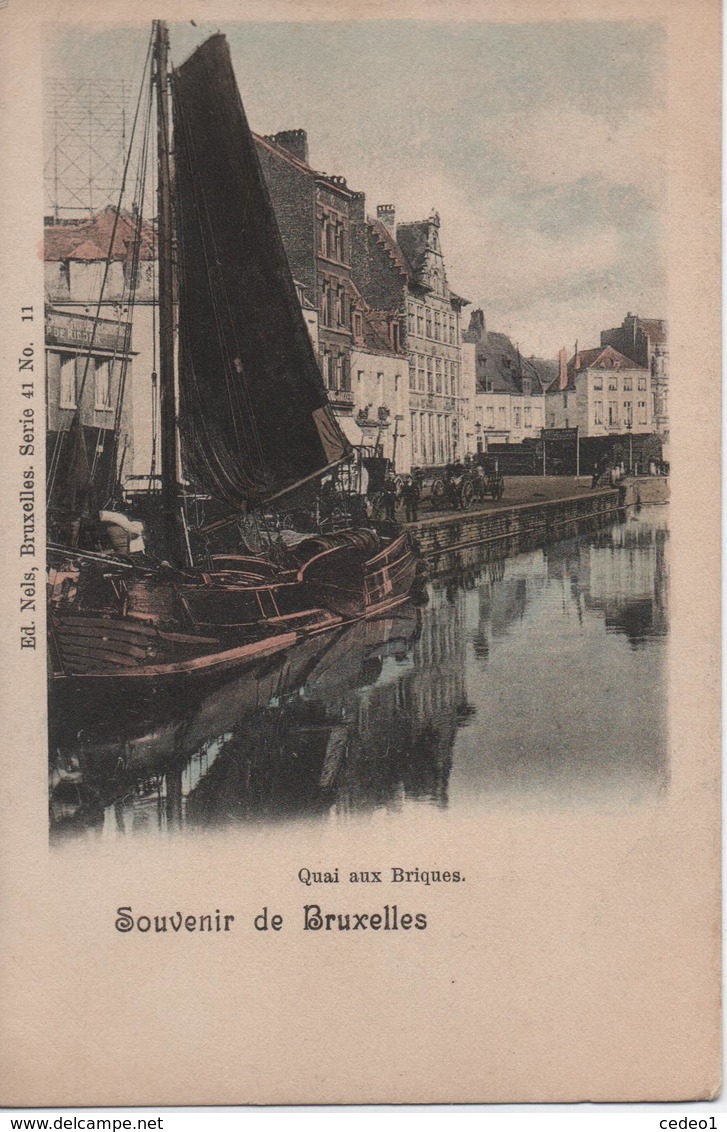 SOUVENIR DE  BRUXELLES   QUAI AUX BRIQUES - Transport (sea) - Harbour