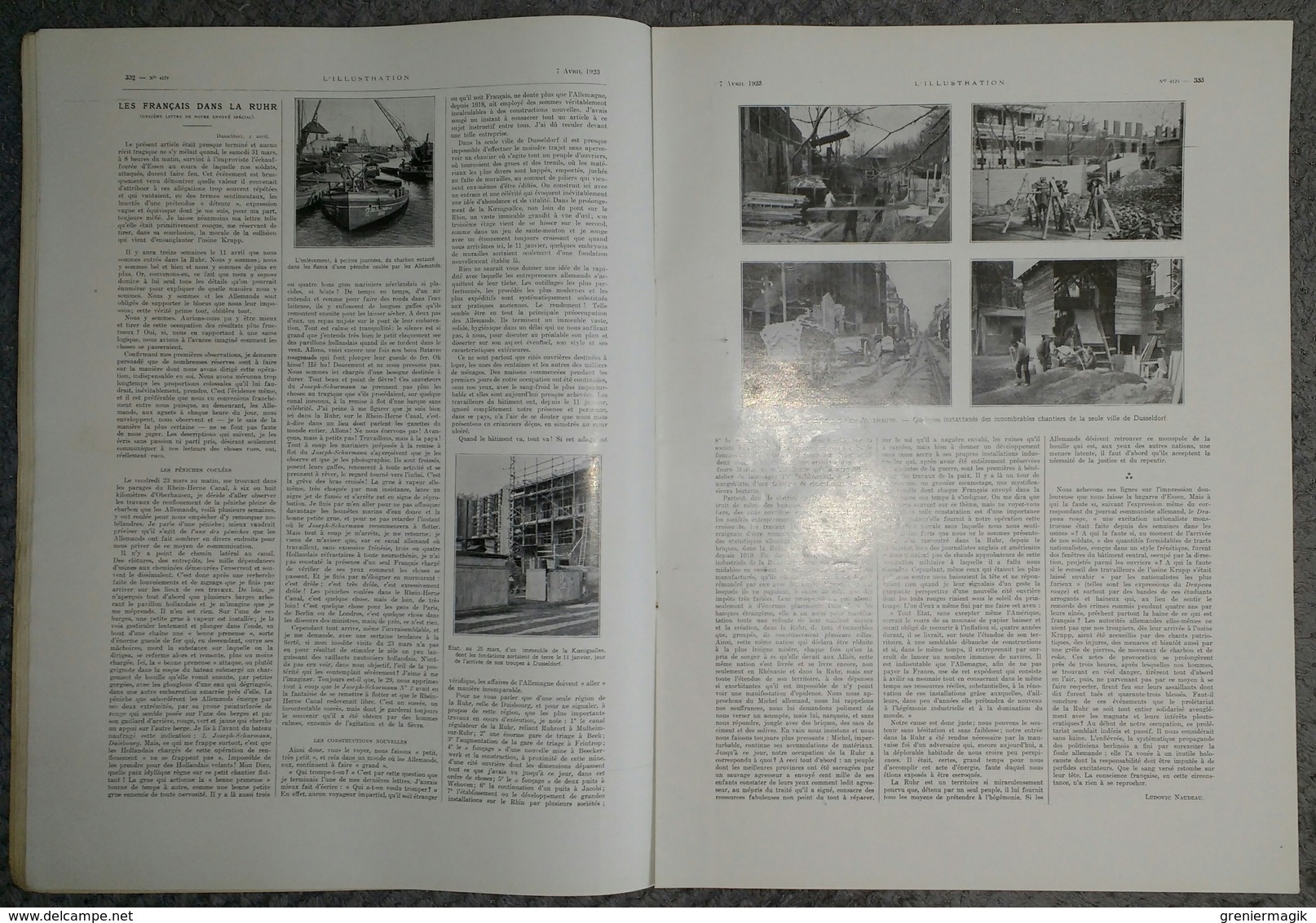 L'Illustration 4179 7 avril 1923 Funérailles de Sarah Bernhardt/Mort du général Maunoury/Castellorizo/Rugby/Ruhr