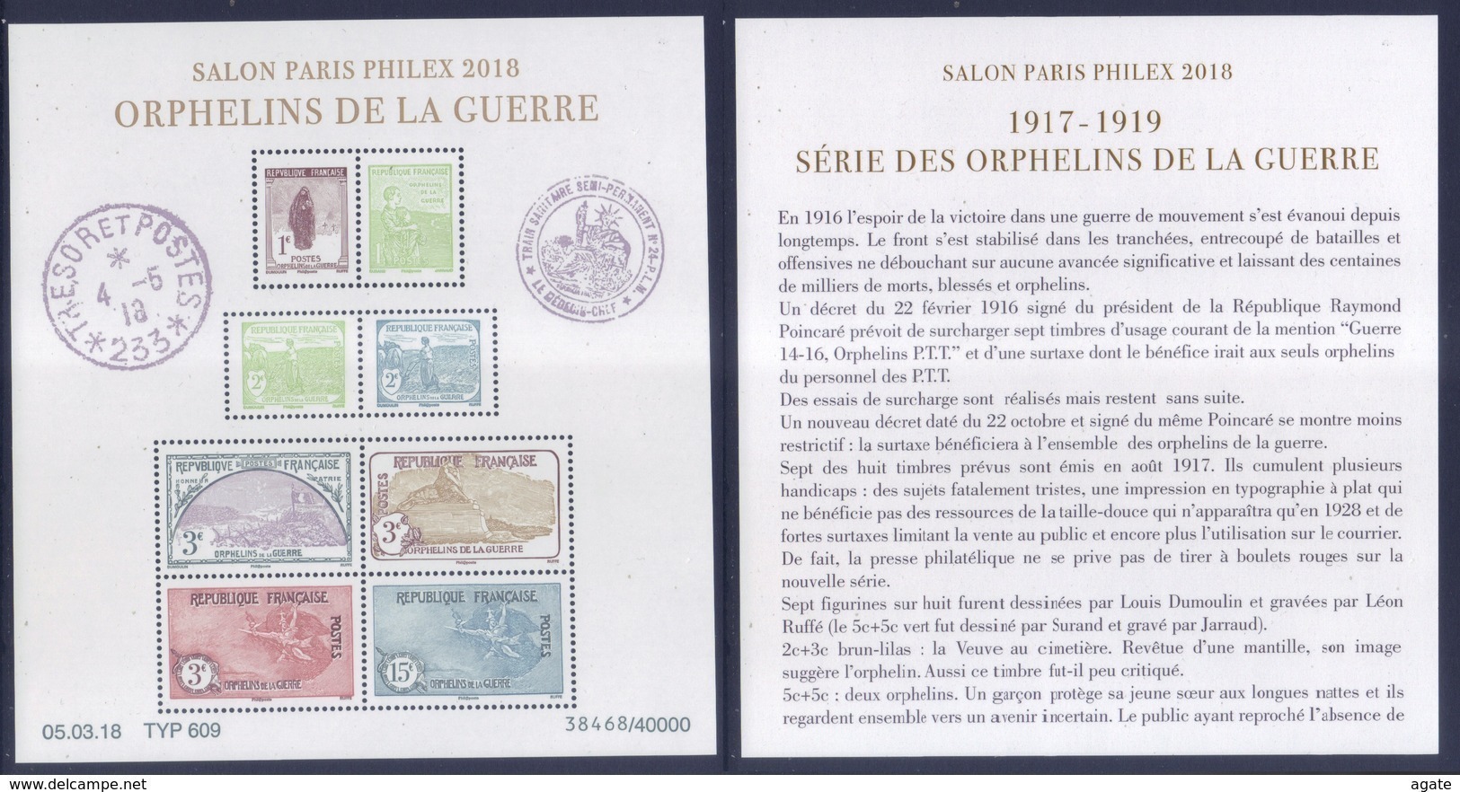 F5226 Orphelins De Guerre - Paris Philex (2018) Neuf** - Neufs