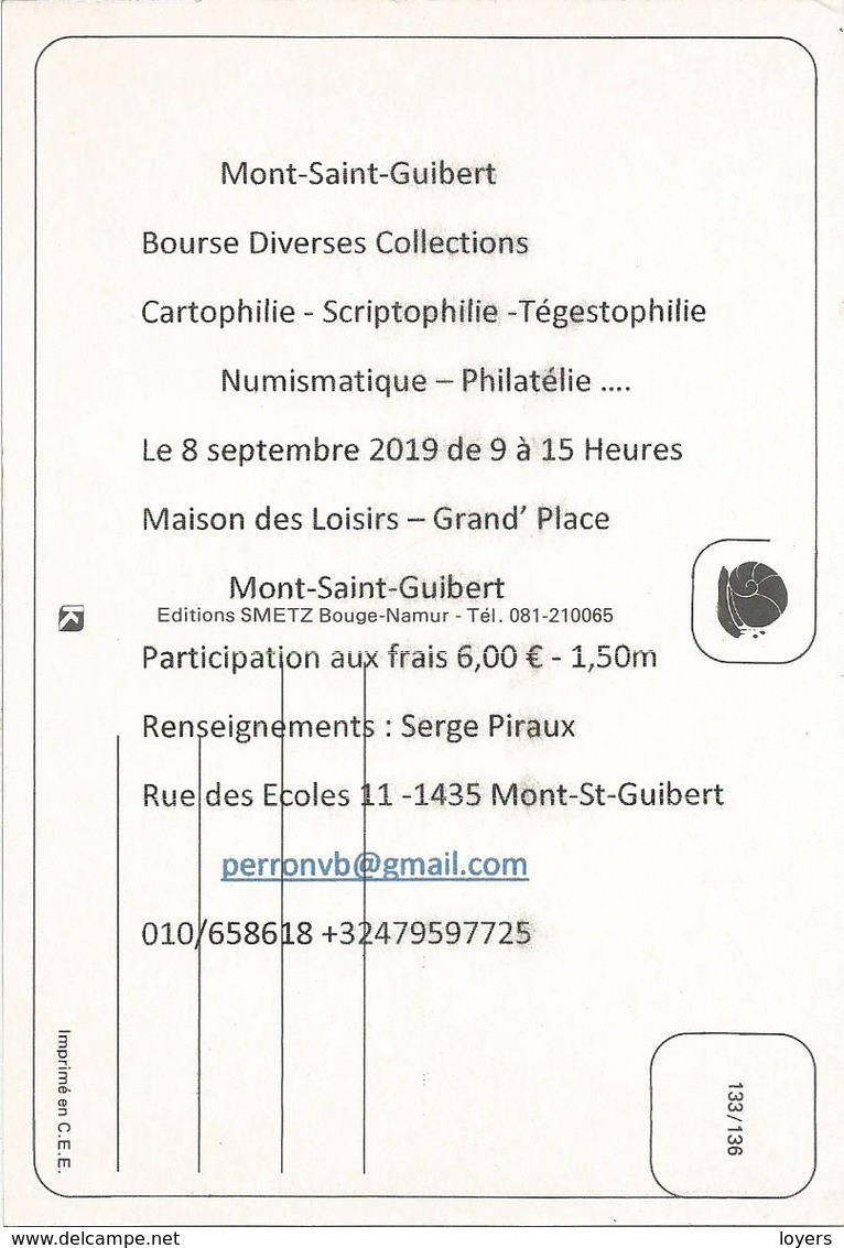 UN BONJOUR DE MONT-St-GUIBERT. (scan Verso) - Mont-Saint-Guibert