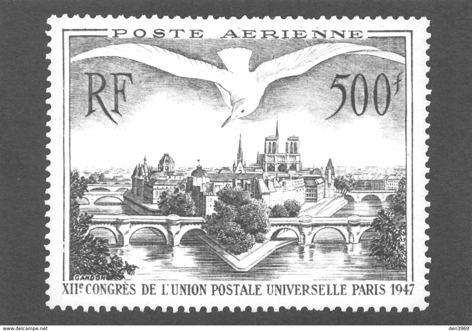 Philatélie - Reproduction De Timbre - Poste Aérienne - P. Gandon : Les Ponts De Paris - Congrès De L'Union Postale - Autres & Non Classés