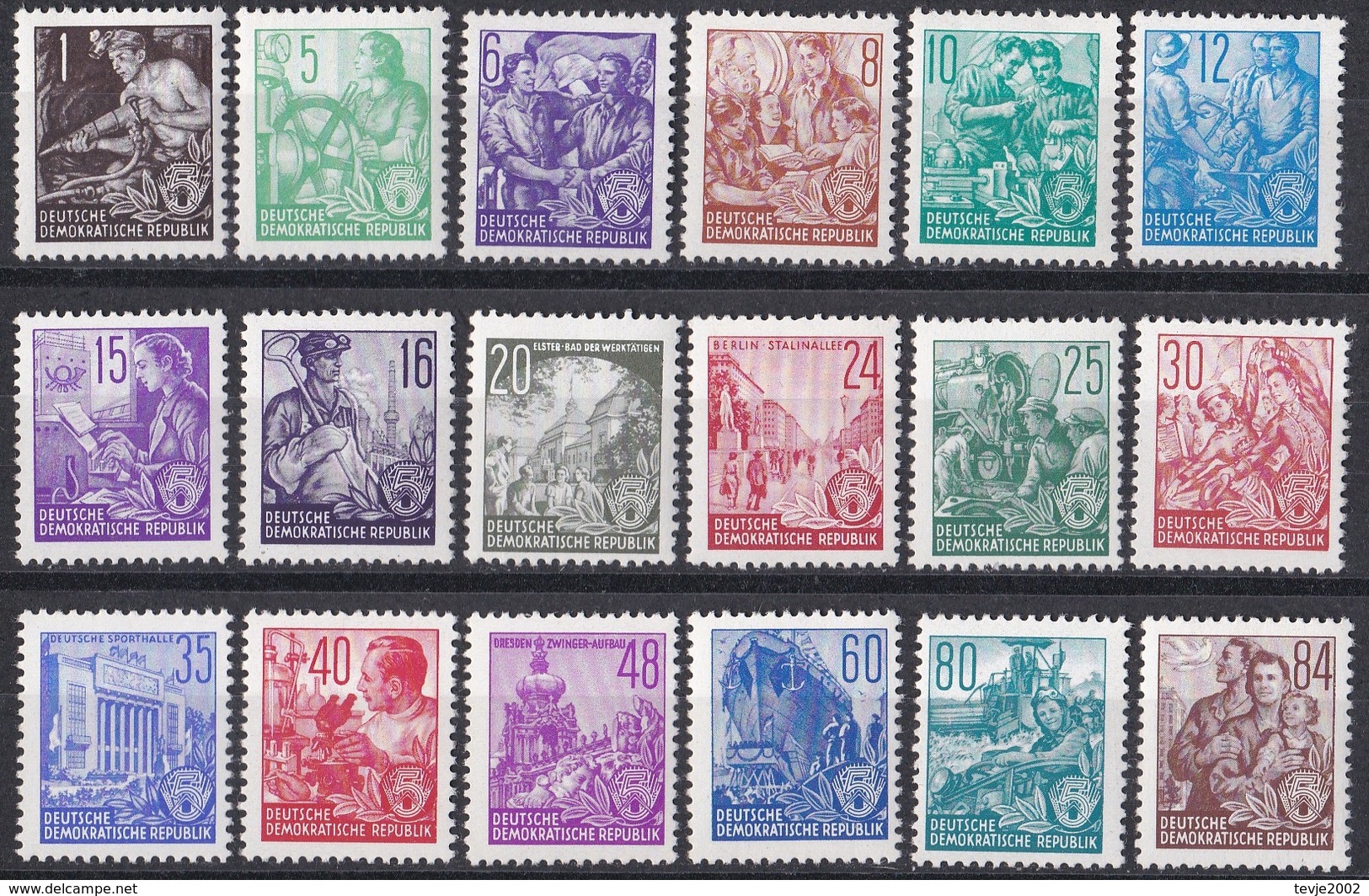 Wib_ DDR  - Mi.Nr. 362 - 379 - Postfrisch MNH - Ungebraucht