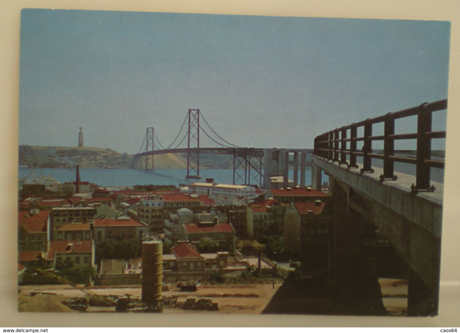Lisbona Ponte Salazar Tejo CARTOLINA Viaggiata 1966 - Lisboa