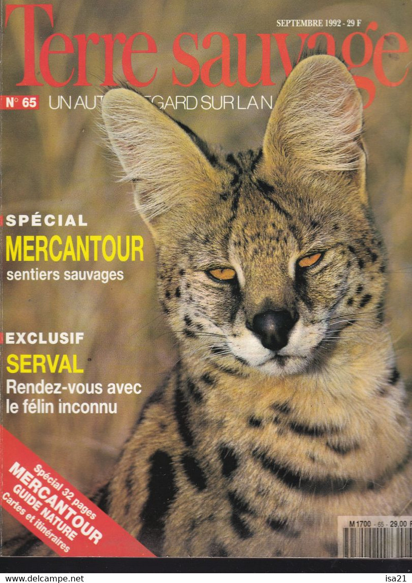 TERRE SAUVAGE N° 65 Spécial MERCANTOUR, Serval, Aldabra, Iles Salomon,   Le Sommaire Est Scanné. - Animals