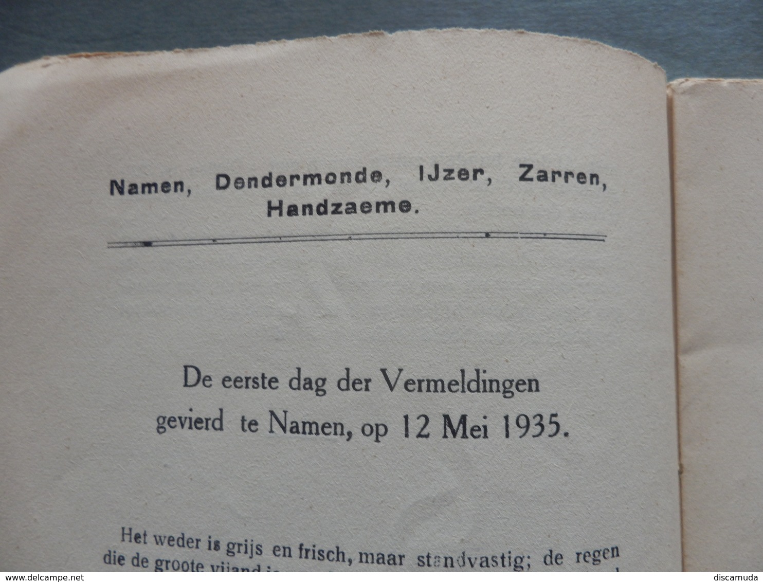 Diksmuide - 20e Linieregiment - Zijne Roemrijke Vermeldingen - Mei 1935 - Documents Historiques