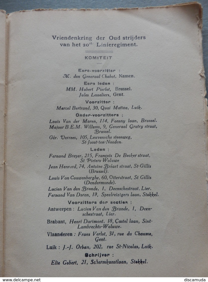 Diksmuide - 20e Linieregiment - Zijne Roemrijke Vermeldingen - Mei 1935 - Historical Documents
