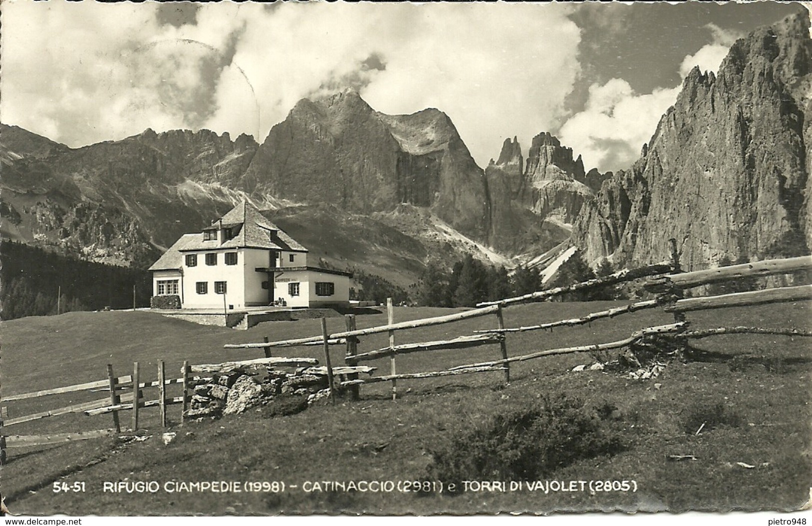 Rifugio Ciampedie (Trento) Scorcio Panoramico Estivo, Catinaccio E Torri Di Vajolet Sul Fondo - Trento