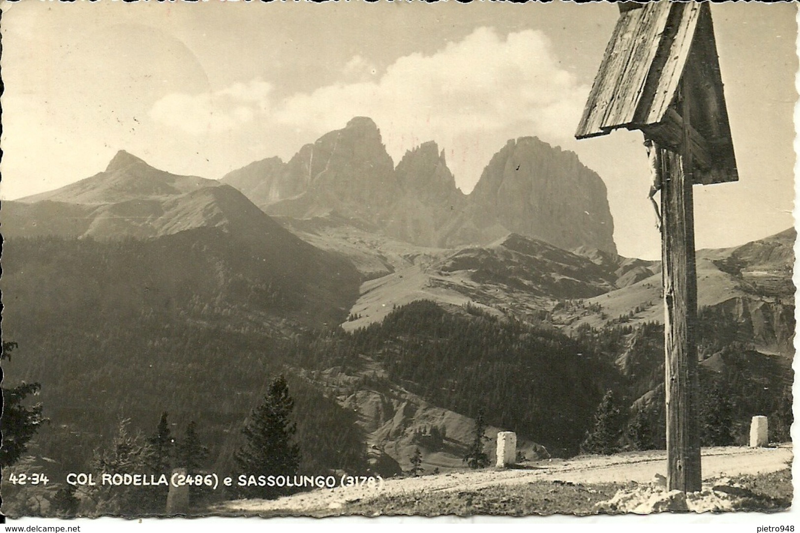 Col Rodella (Trento) Edicola Votiva E Panorama Verso Il Sassolungo - Trento