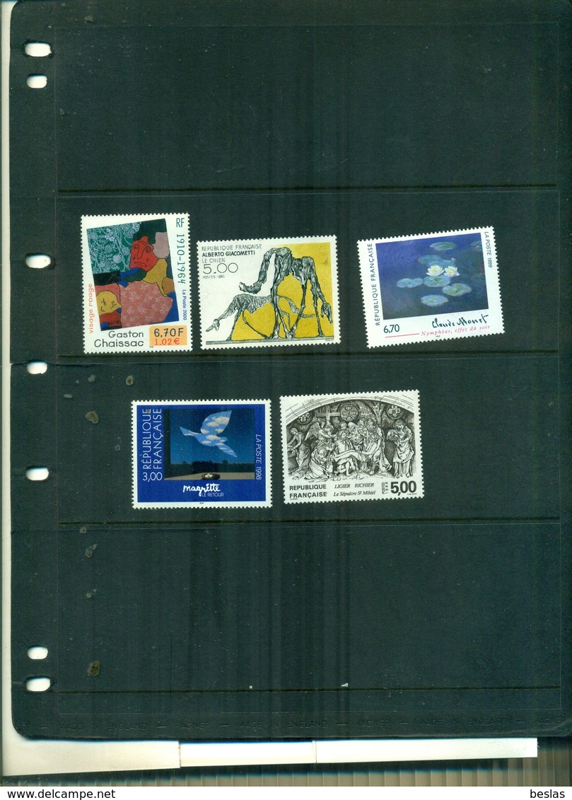 FRANCE ART G.CHAISSAC -MONET-MAGRITTE-GIACOMETTI SEPULCRE ST.MIHIEL 5 VAL NEUFS A PARTIR DE 1 EURO - Unused Stamps
