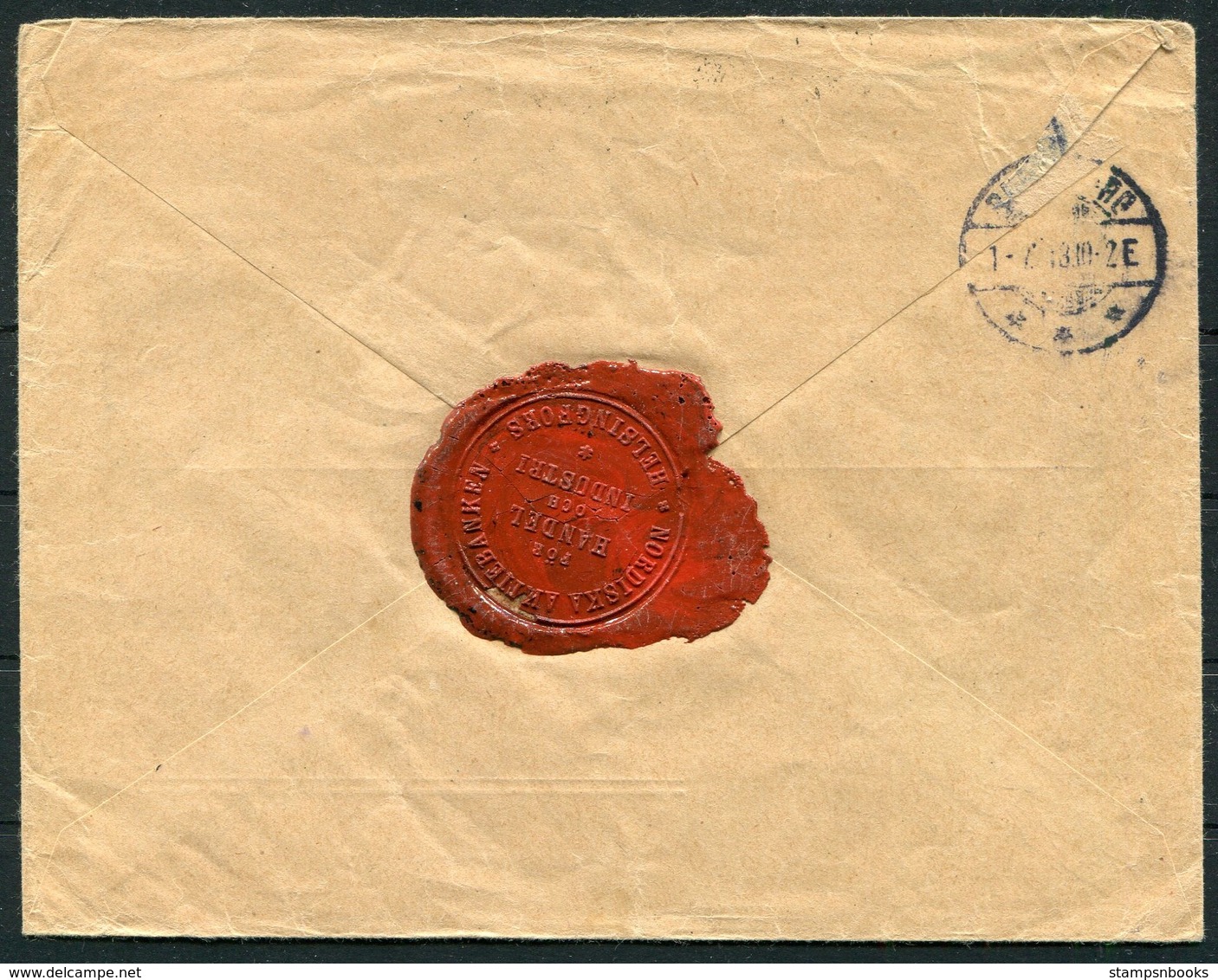 1913 Finland Registered Helsinki Bank Cover - Silkborg Denmark - Covers & Documents