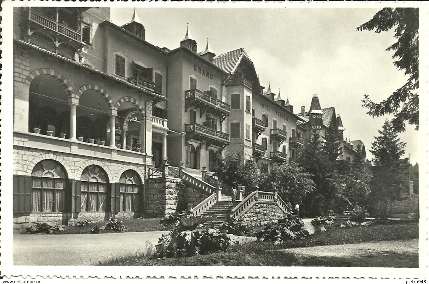 Passo Della Mendola, Mendelpass (Trento) "Grand Hotel Penegal", Scalinata Di Accesso - Trento