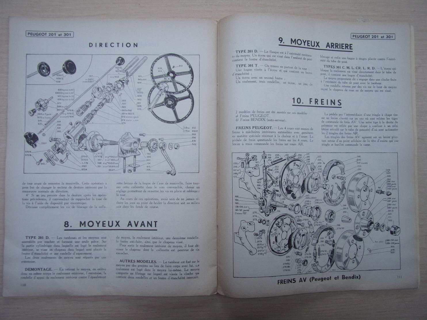 PEUGEOT 201-301 - 25 Mars 1951 - Ancêtre Du RTA - Très Complet - La Bible Du Réparateur - Etat Très Correct - Auto