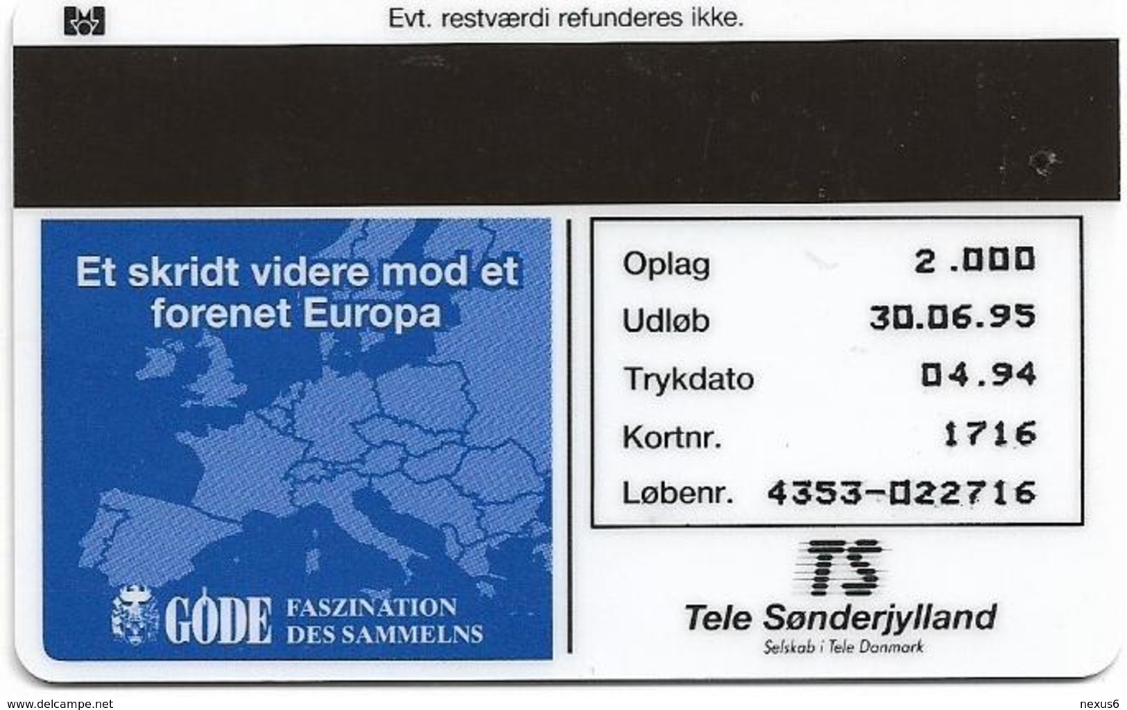 Denmark - TS - Ecu - Germany - TDTP047A - 04.94, 2.000ex, Used - Dinamarca