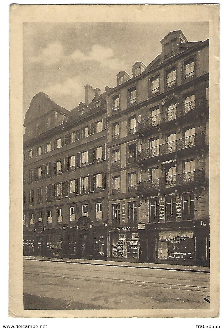 67 - STRASBOURG - PAS COURANTE - Place Gutenberg - Au Dos, Cachet Papeterie E. Froely, Lina Wahl Succ. - Strasbourg