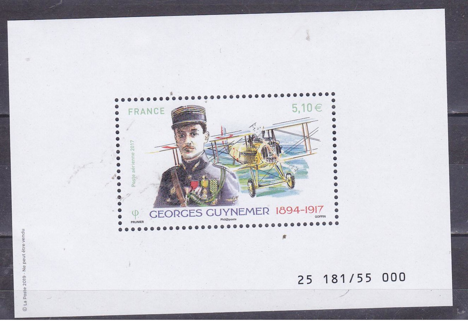 FRANCE 2019 BLOC GEORGES GUYNEMER MNH ** RARE - Unused Stamps