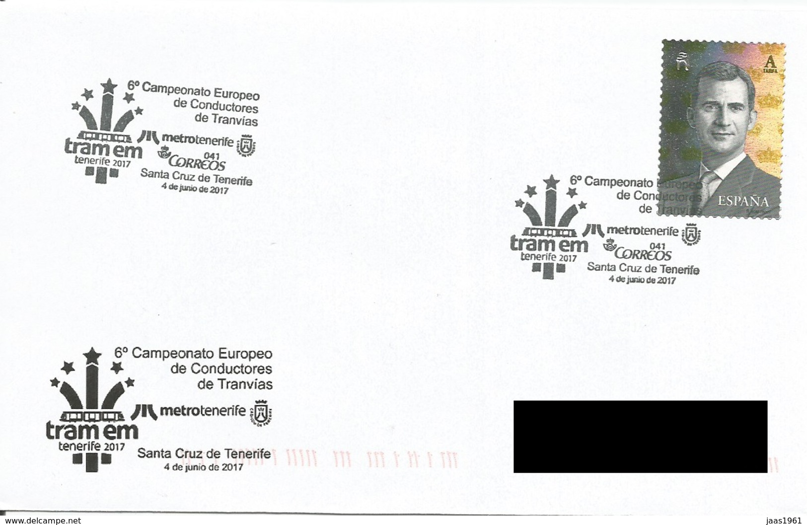 SPAIN. POSTMARK EUROPEAN TRAMWAY DRIVER CHAMPIONSHIP. SANTA CRUZ DE TENERIFE 2017 - Máquinas Franqueo (EMA)