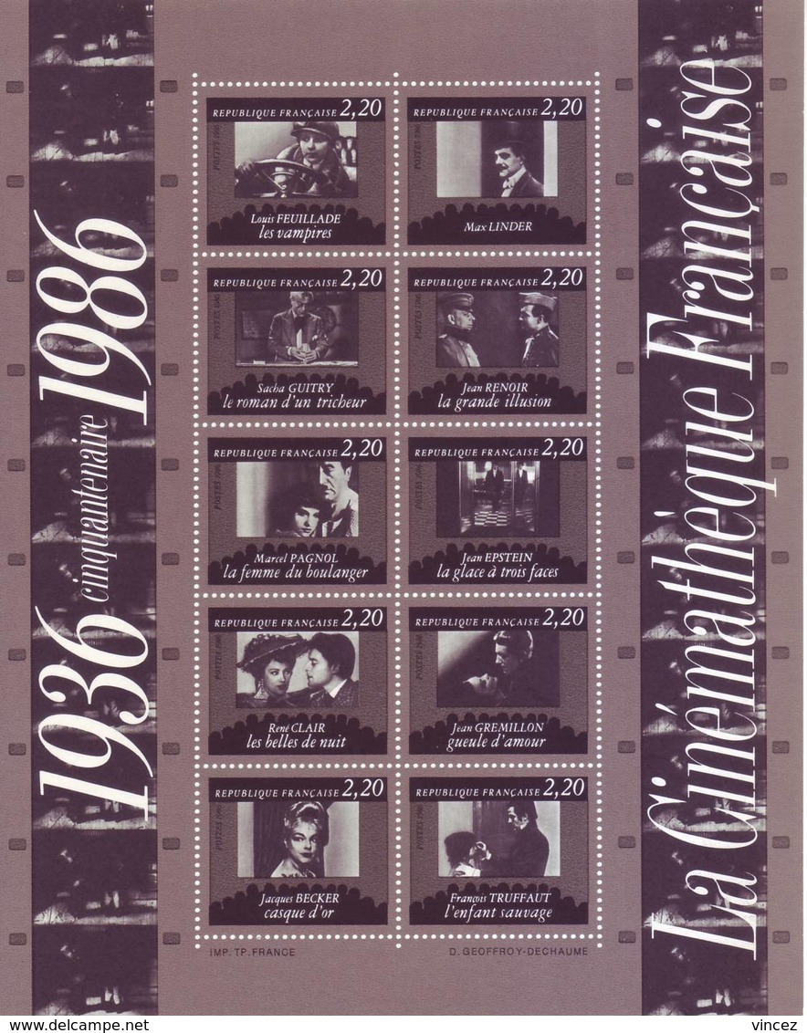 Francia 1986 - Cinema, Foglietto MNH** - Unused Stamps