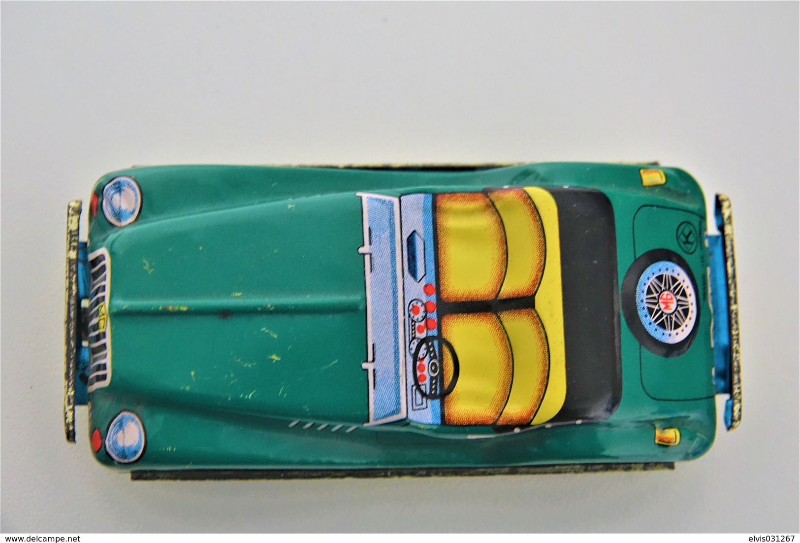 Vintage TIN TOY CAR : Maker LUCKY TOY Kashiwai - Green MG - Morris Garages - 10.5cm - JAPAN - 1960 - Friction - Collectors & Unusuals - All Brands