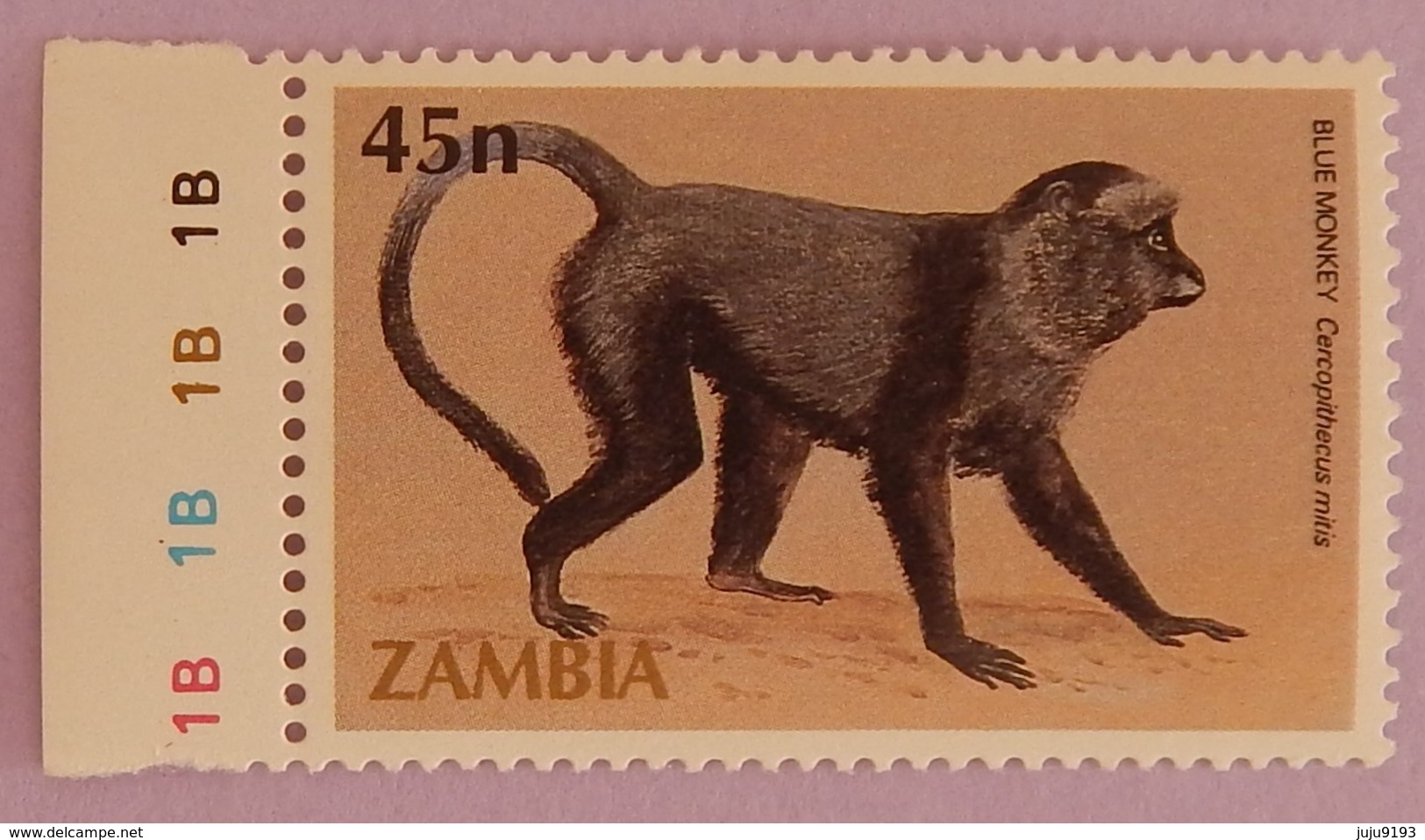 ZAMBIE MI 332 NEUF AVEC BDF" SINGE" ANNEE 1985 - Zambia (1965-...)