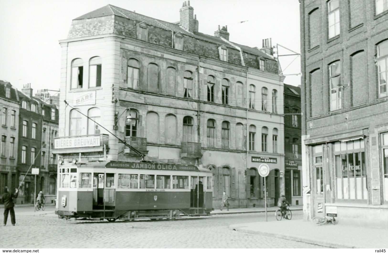Tramways De Lille. Porte De Béthune. Cliché Jacques Bazin. 24-03-1955 - Tramways
