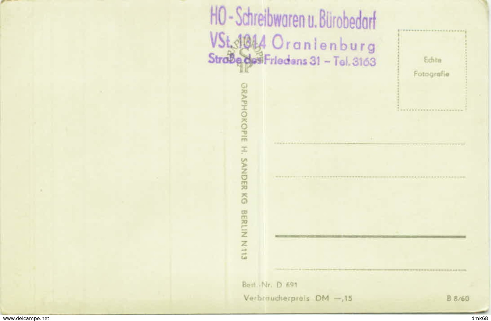 AK GERMANY - ORANIENBURG - SCHLOS - EDIT H. SANDER - 1950s (BG3016) - Oranienburg