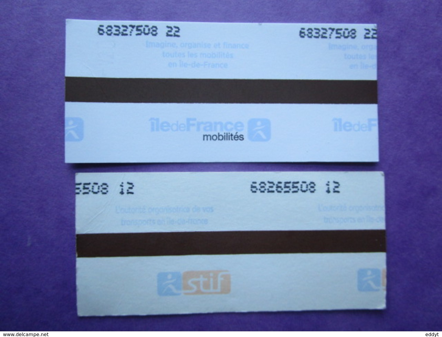 2 TICKETS  Métro Autobus Rer -  RATP - SNCF - PARIS -  2° Classe  - TBE - Mundo