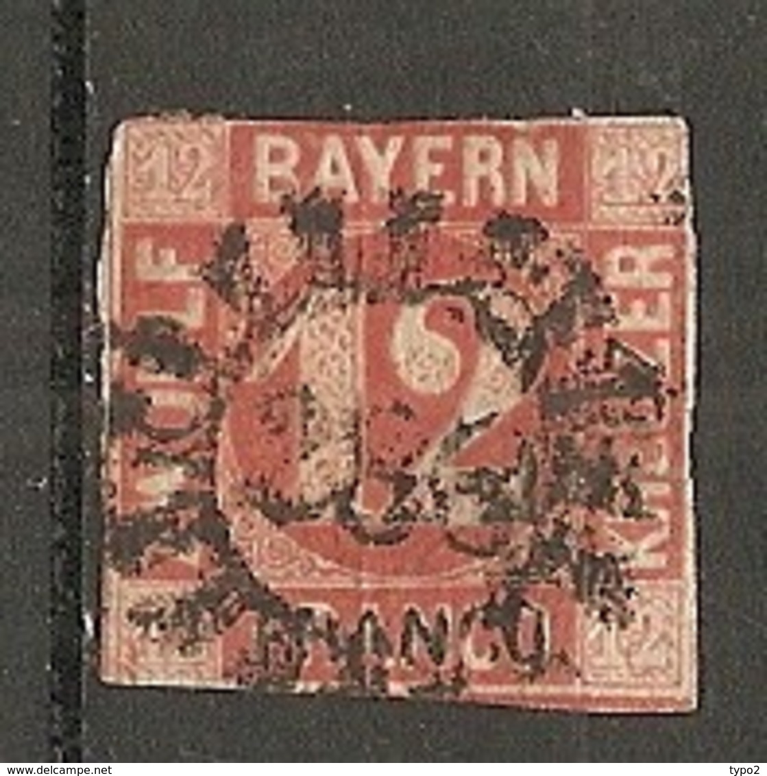 BAV -  Yv.,n° 7 Mi. N° 6   (o)   12k  Rouge   Cote 170  Euro  D  2 Scans - Sonstige & Ohne Zuordnung