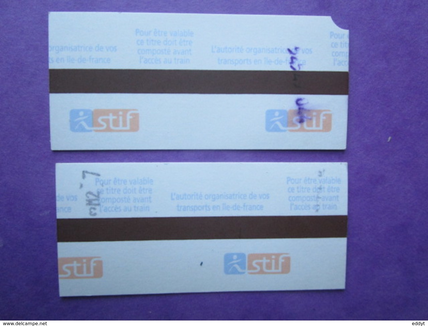 2 TICKETS  Métro Autobus Rer -  RATP - SNCF - PARIS -  2° Classe  - TBE - Welt