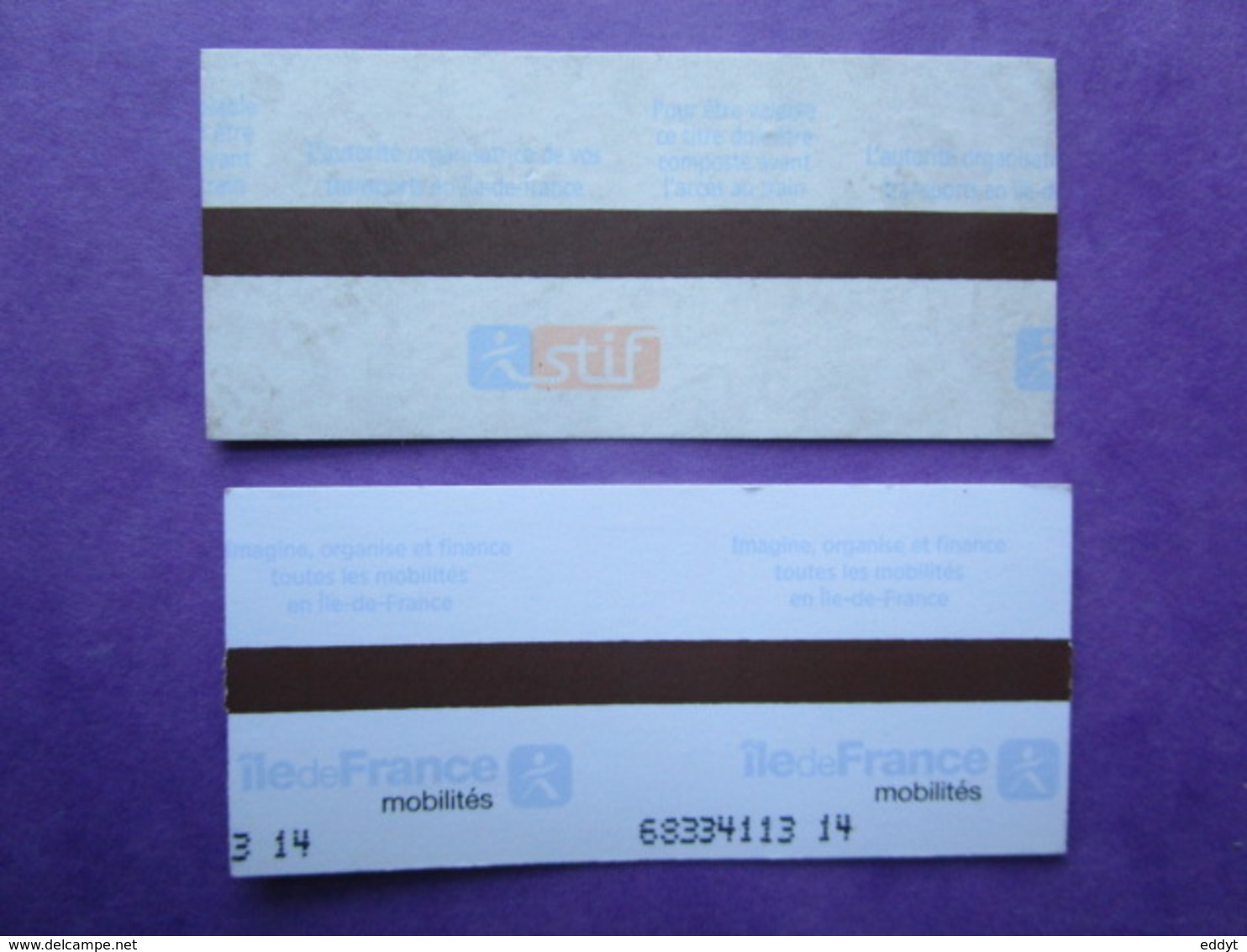 2 TICKETS  Métro Autobus Rer -  RATP - SNCF - PARIS -  2° Classe  - TBE - Wereld