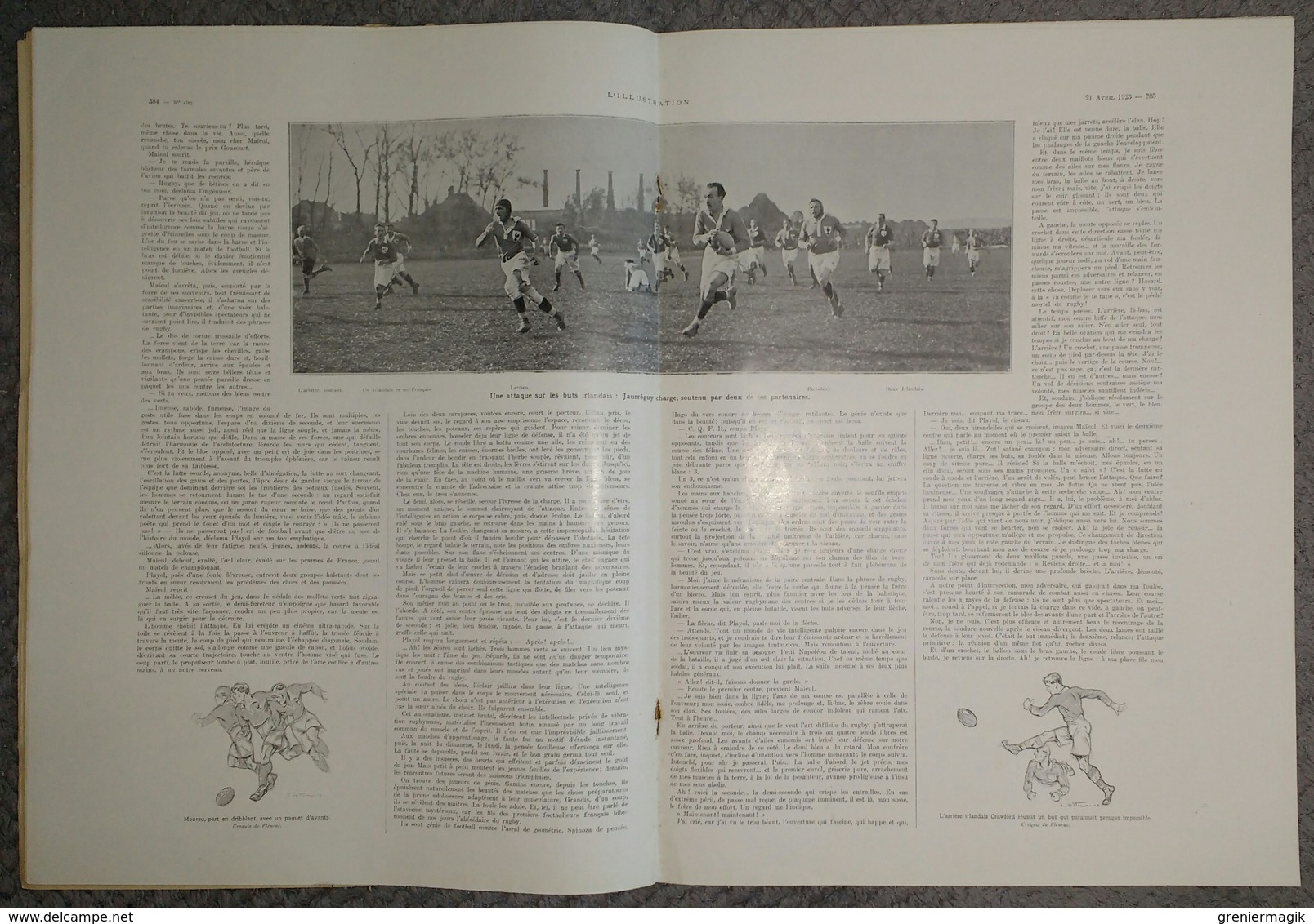 L'Illustration 4181 21 avril 1923 Poincaré à Dunkerque/Rugby France-Irlande/Maroc/Lucien Jonas/Bilma/Bashkirtseff Marie