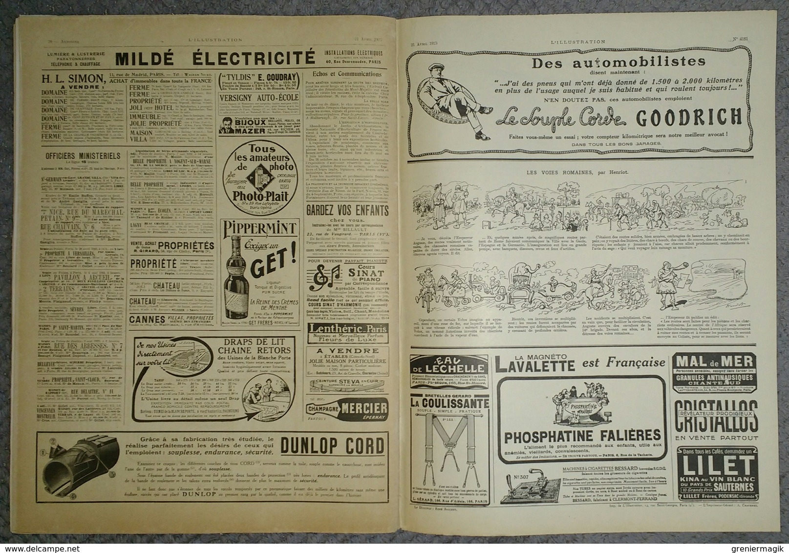 L'Illustration 4181 21 avril 1923 Poincaré à Dunkerque/Rugby France-Irlande/Maroc/Lucien Jonas/Bilma/Bashkirtseff Marie