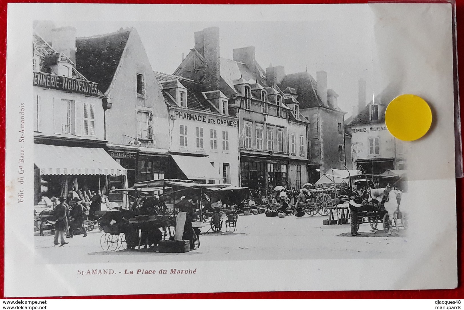 18 SAINT AMAND MONTROND / PHOTO / 1910 - 1920 / PLACE DU MARCHE