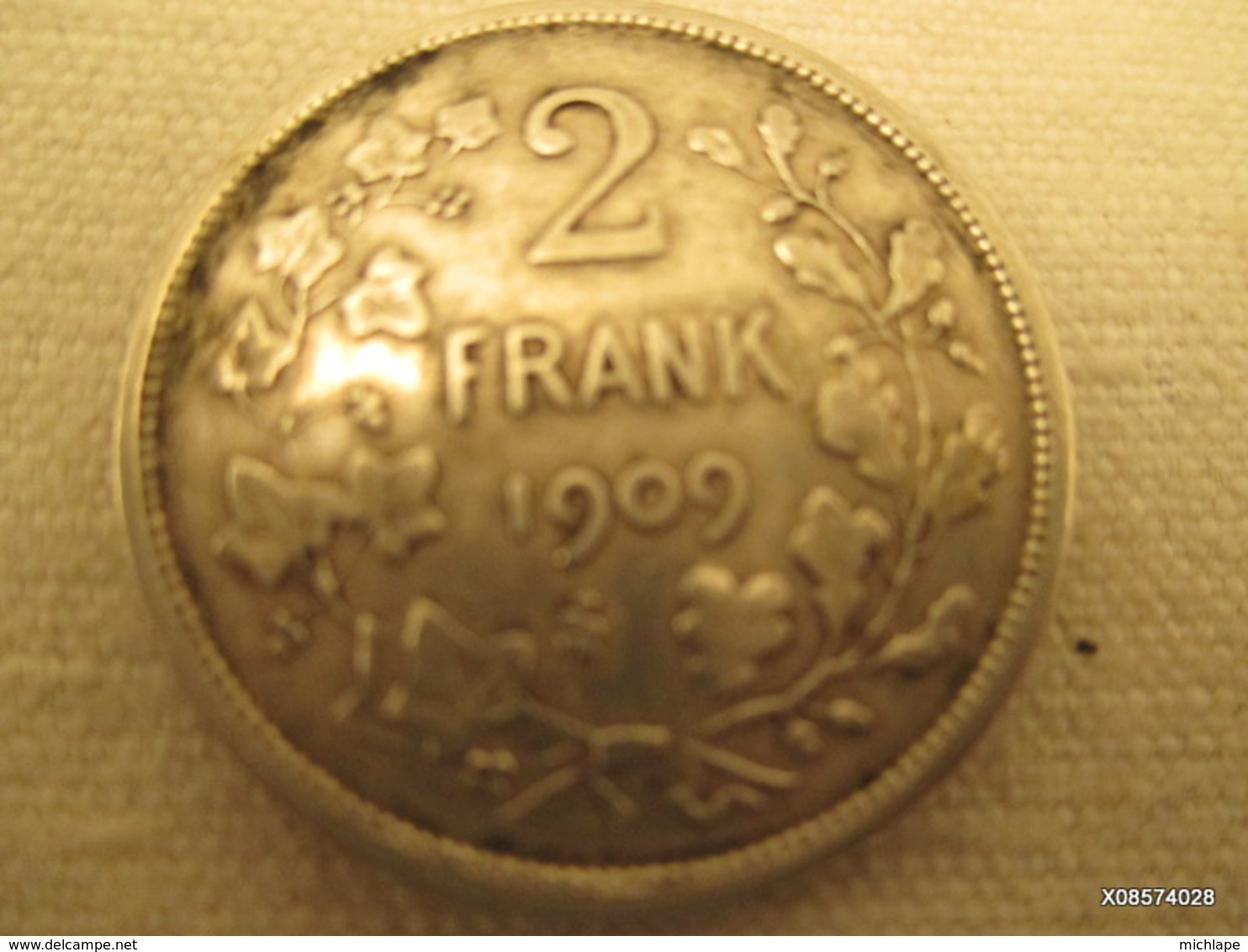 2 Franc Argent  Leopold II   1909 - 2 Francs