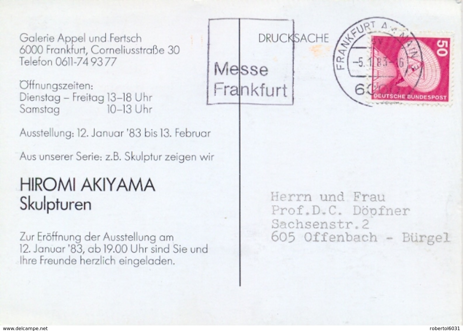 Germany BRD Picture Postcard 1983 Exhibition Of Hiromi Akiyama Posted - Sculptures