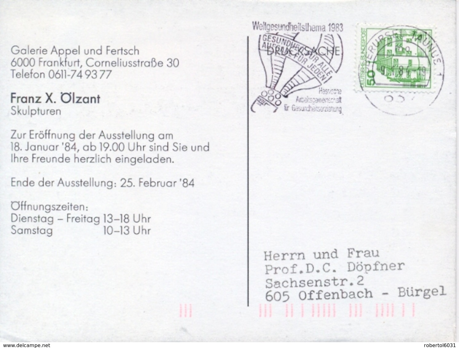 Germany BRD Picture Postcard 1984 Exhibition Of Franz Ölzant Posted - Sculture