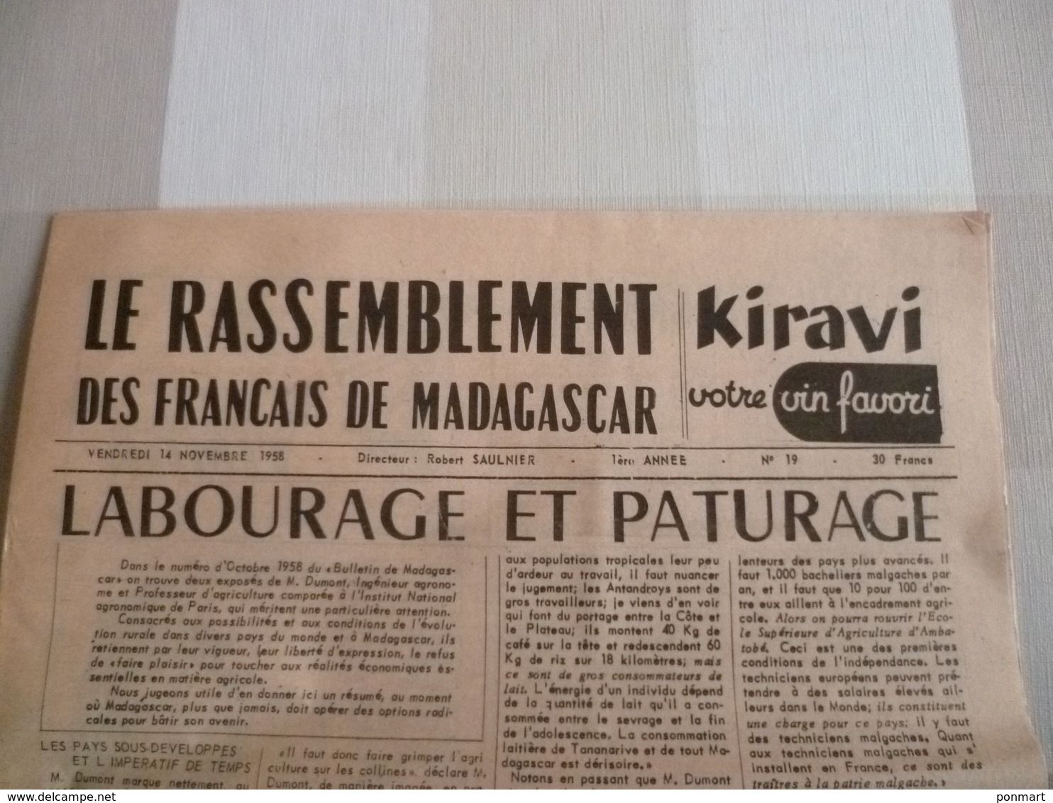Journal De Madagascar 1958 : Le Rassemblement Des Français De Madagascar ( En Français) - Revues & Journaux