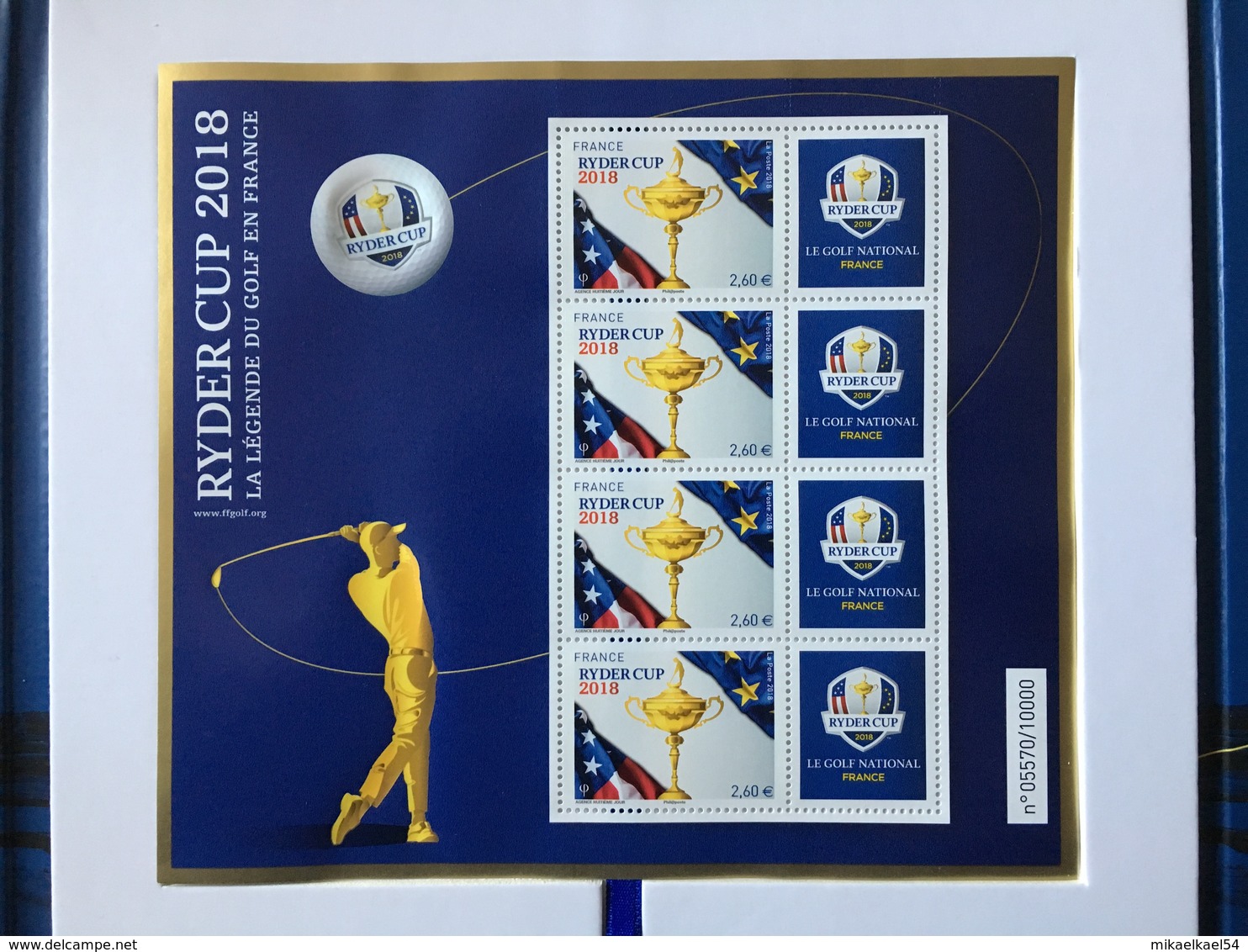 Coffret NON OUVERT Contenant Un Bloc Numéroté Ryder Cup 2018, La Légende Du Golf En France - Neuf** - Neufs