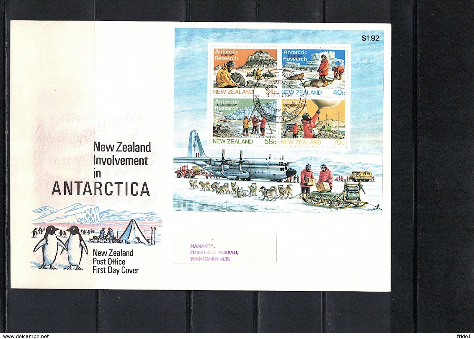 New Zealand 1984 Antarctica Research Block FDC - Forschungsstationen