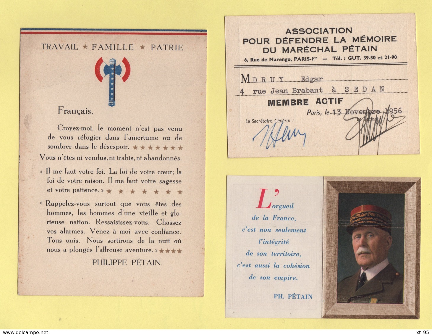 Marechal Petain - Lot De 10 Documents - Calendriers 1943 1944 Cartes Postales Carte De Voeux Et Divers - Voir Scan - Collections