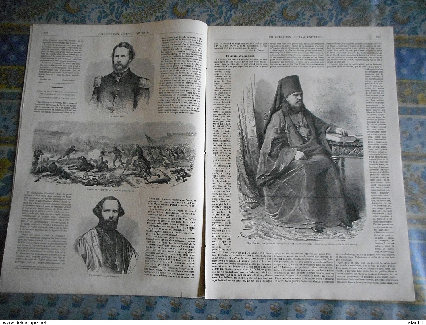 L' ILLUSTRATION 28/09/1861 ITALIE FLORENCE RUSSIE LEONTIUS CHINE MACAO ANVERS LITHUANIE THONON HAUTE SAVOIE TOULON - 1850 - 1899