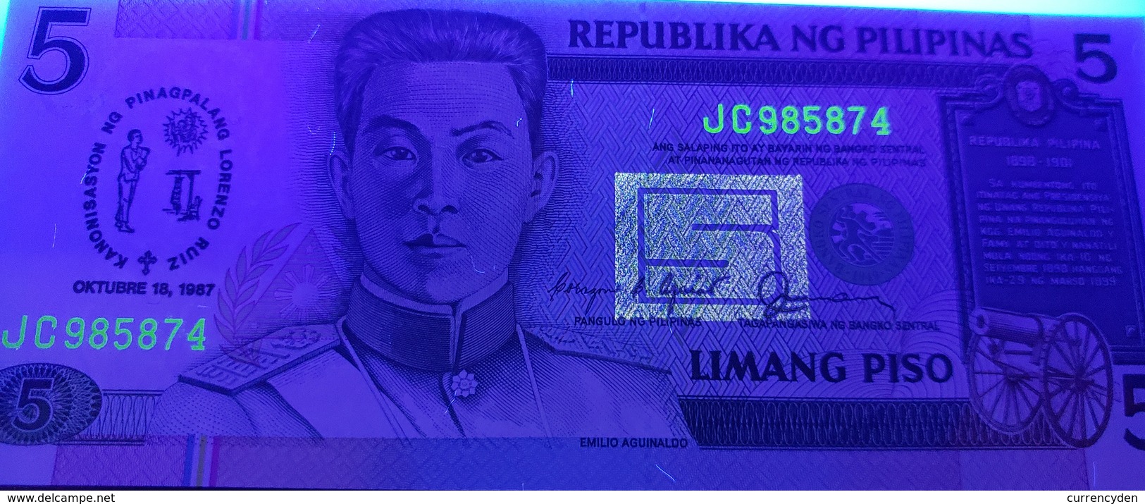 Philippines P176a, 5 Piso, Emilio Aguinaldo / Independence Commemorative UNC - Philippines