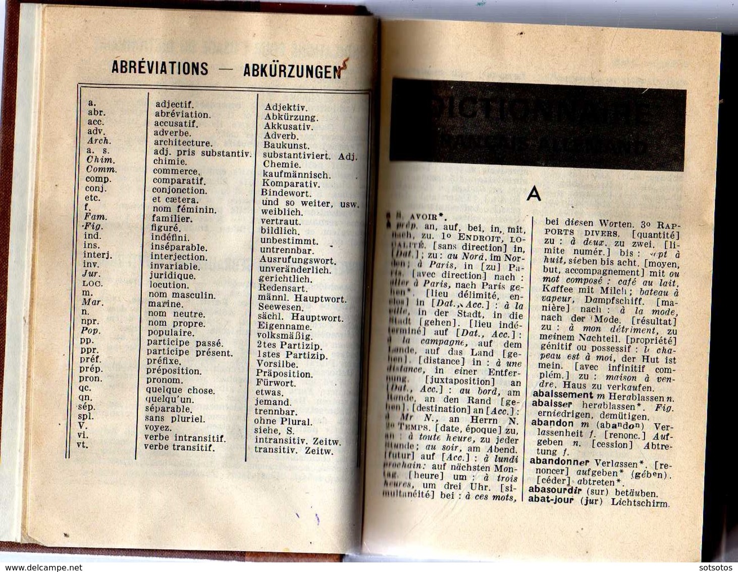 DICTIONAiRE Français -Allemandl Et Allemand - Français: Par Emile MERSIOL Ed. LAROUSSE De POCHE (1968), 536 Pages - Wörterbücher