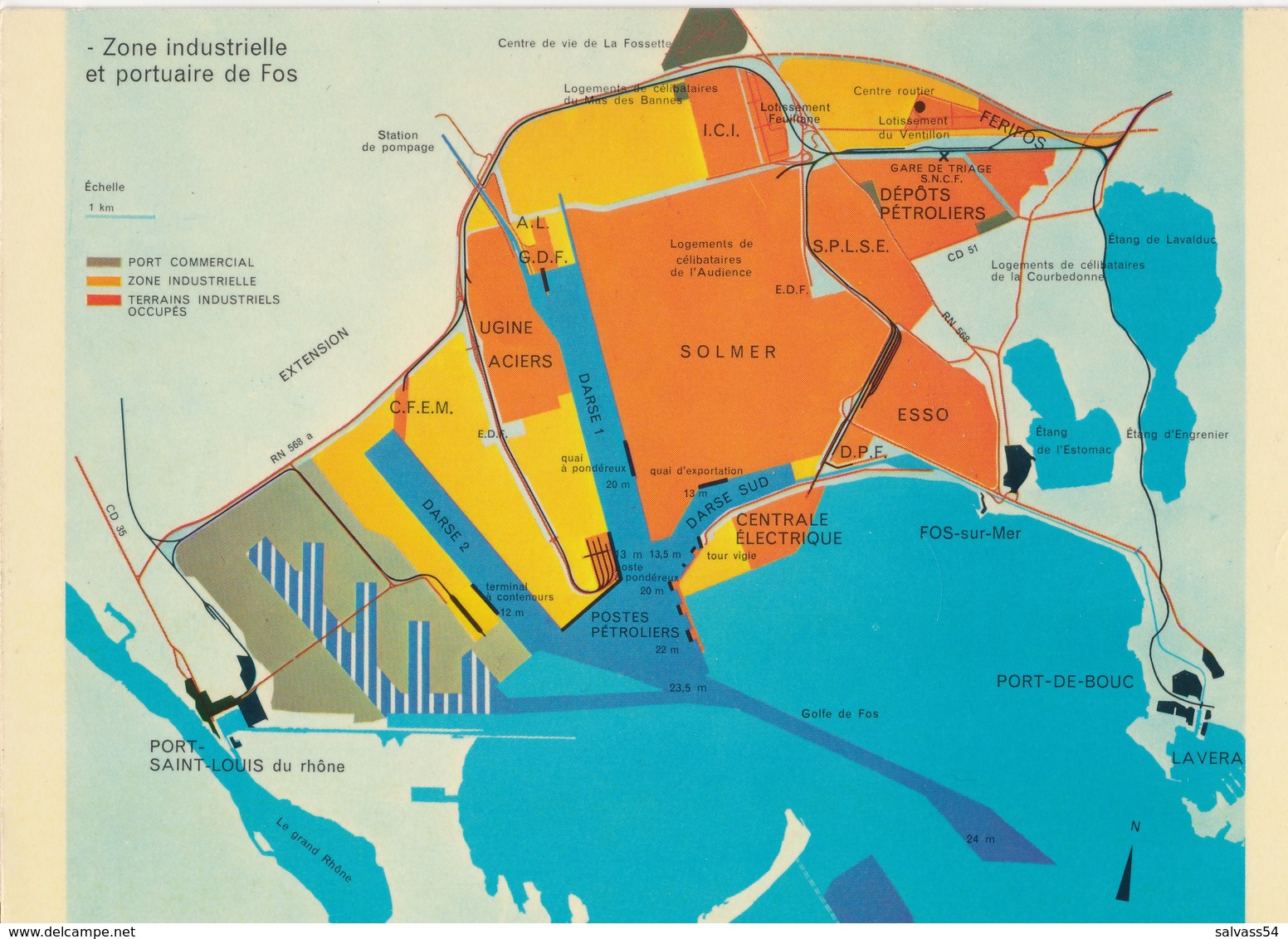 13) FOS-SUR-MER - Plan Zone Industrielle Et Portuaire - Autres & Non Classés