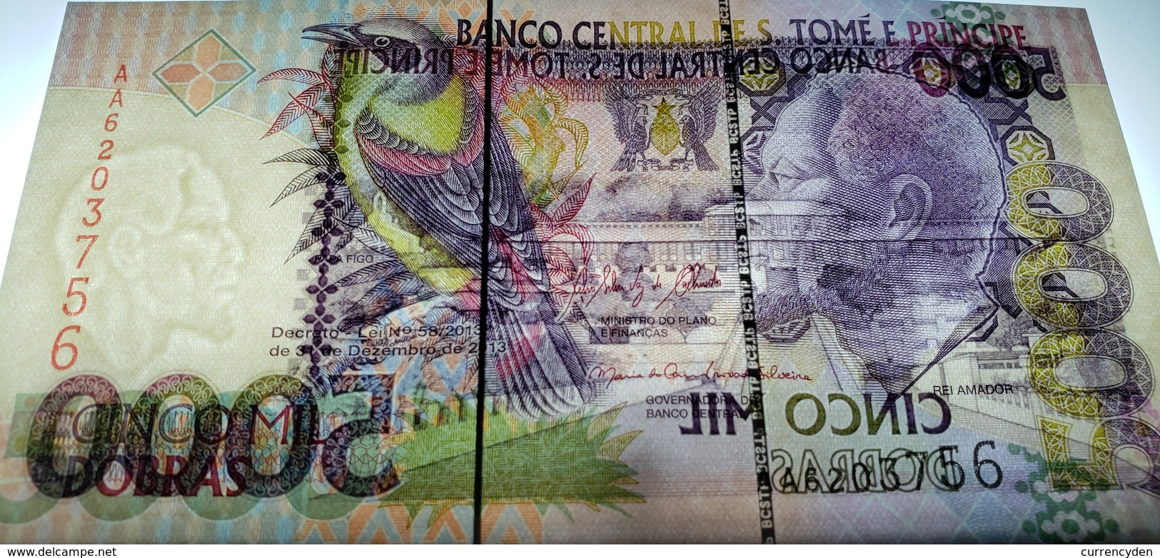 St Thomas & Prince P65, 5,000 Dobras, Papa Figo Bird / Hospital UNC See UV $8 CV - San Tomé E Principe